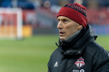 Toronto, ON, Kanada - Maç 18, 2023: Toronto FC 'nin baş antrenörü ve Sportif Direktörü Bob Bradley Toronto FC (Kanada) ve Inter Miami FC (ABD) arasında Toronto, Kanada' da oynanan maçta. MLS Düzenli Sezonu.