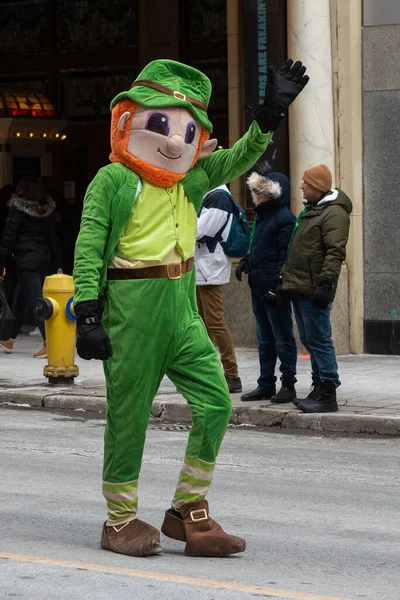 stock image Toronto, ON, Canada - March 19, 2023: People Take Part in the St Patrick's Day Parade in Downtown Toronto Saint Patrick's Day is a Religious Holiday Celebrated Internationally on 17 March