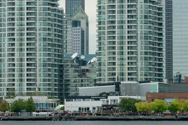 Toronto Kanada Augusztus 2022 Kilátás Toronto Belvárosára Toronto Szigetekről Nappal — Stock Fotó