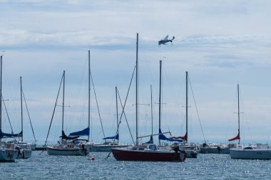 Toronto, ON, Kanada 2 Eylül 2017: Kanada Kraliçesi Beech 3nm Expeditor Toronto 'daki 2021 Kanada Uluslararası Hava Gösterisi sırasında sahne almaktadır.