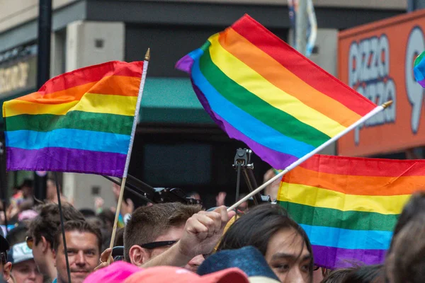 Toronto Canada June 2022 Rainbow Flag 2022 Annual Pride Parade — стокове фото