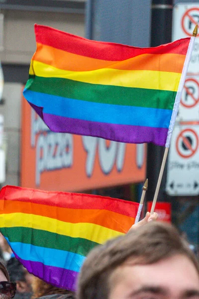 Toronto Kanada Czerwca 2022 Rainbow Flag 2022 Annual Pride Parade — Zdjęcie stockowe