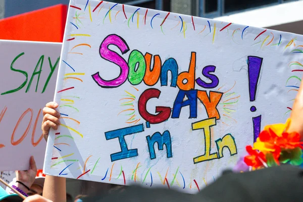 Toronto Kanada Június 2022 Résztvevők Tartják Zászlókat 2022 Pride Parade — Stock Fotó