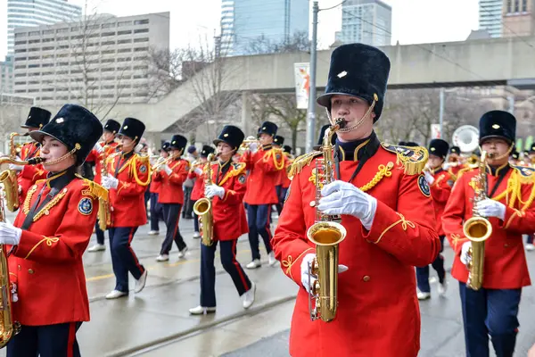 Toronto Kanada Marca 2019 Perkusiści Piperzy Biorą Udział Paradzie Patryka — Zdjęcie stockowe