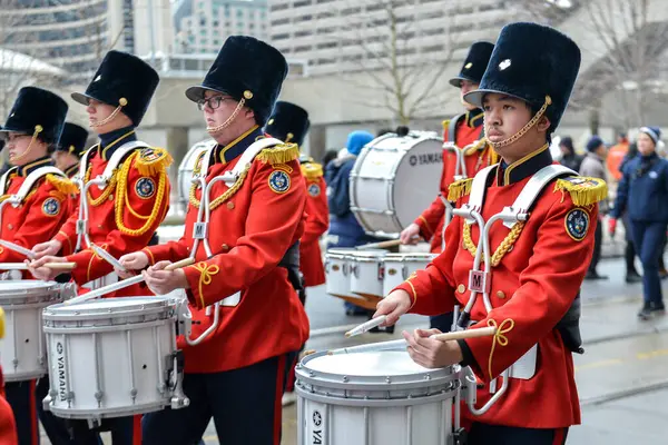 Toronto Canadá Marzo 2019 Bateristas Flautistas Participan Desfile Del Día —  Fotos de Stock