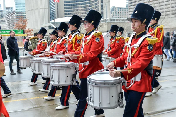 토론토 캐나다 2019 Drummers Pipers Take Part Patricks Day Parade — 스톡 사진