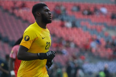 Toronto, ON, Kanada - 27 Haziran 2023: 2023 Kanada milli takımı ile Guadeloupe arasındaki 2023 Concacaf Gold Cup karşılaşmasında kaleci Davy Rouyard # 23)