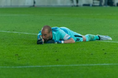 Toronto, ON, Kanada - 27 Haziran 2023: Kanada milli takımı Milan Borjan (# 18), Kanada milli takımı ile Guadeloupe (Grup D) arasındaki 2023 Concacaf Gold Cup karşılaşmasında sahada kaleci.)