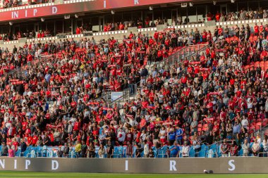 Toronto, ON, Kanada -27 Mayıs 2023: Toronto FC 'nin Toronto FC (Kanada) ile D.C.United (ABD) arasında oynanan MLS Normal Sezonu maçı sırasında Toronto FC' nin taraftarları ve Ultras of Toronto FC