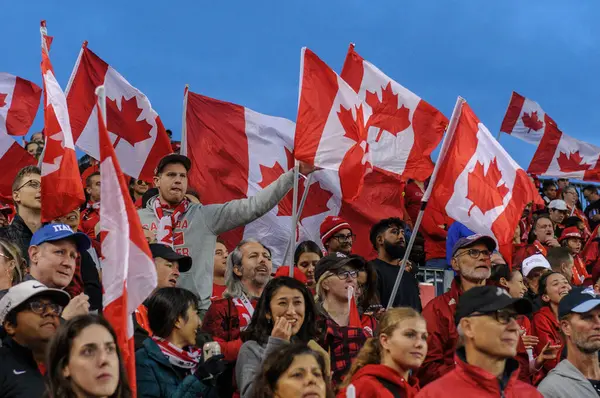 Toronto Canadá Setembro 2023 Torcedores Torcedores Canadenses Durante Partida Concacaf — Fotografia de Stock