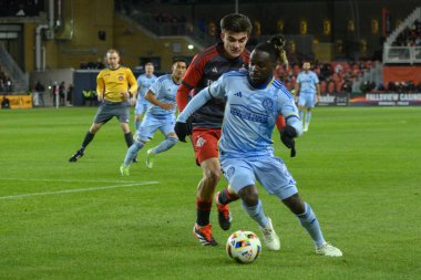 Toronto, ON, Kanada -23 Mart 2024: Tristan Muyumba # 8 Atlanta United defans oyuncusu Toronto FC (Kanada) ile Atlanta United (ABD) arasında oynanan MLS Normal Sezonu maçında topla hareket ediyor (Score 2: 0))