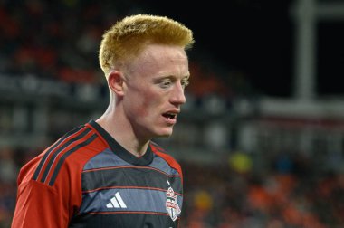 Toronto, ON, Kanada -23 Mart 2024: Matthew Longstaff # 8 Toronto FC portresinin orta saha oyuncusu Toronto FC (Kanada) ile Atlanta United (ABD) arasında oynanan MLS Normal Sezonu maçı sırasında)