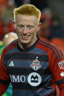 Toronto, ON, Kanada -23 Mart 2024: Matthew Longstaff # 8 Toronto FC portresinin orta saha oyuncusu Toronto FC (Kanada) ile Atlanta United (ABD) arasında oynanan MLS Normal Sezonu maçı sırasında)