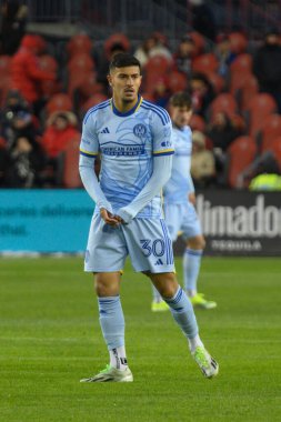 Toronto, ON, Kanada -23 Mart 2024: Elio Nicolas de Araujo Firmino # 30 ileri Atlanta United, Toronto FC (Kanada) ile Atlanta United (ABD) arasında oynanan MLS Normal Sezonu maçına bakıyor.)