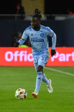 Toronto, ON, Kanada -23 Mart 2024: Tristan Muyumba # 8 Atlanta United defans oyuncusu Toronto FC (Kanada) ile Atlanta United (ABD) arasında oynanan MLS Normal Sezonu maçında topla hareket ediyor (Score 2: 0))