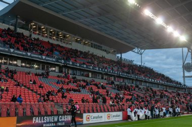 Toronto, ON, Kanada - 20 Nisan 2024: Toronto FC (Kanada) ve New England Revolution (ABD) arasında oynanan MLS Normal Sezonu maçı sırasında BMO Field 'da görüntülenir)