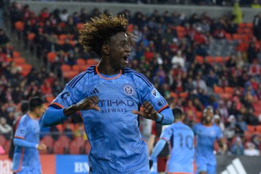 Toronto, ON, Kanada - 11 Mayıs 2024: New York City FC 'nin 88 numaralı forveti, Toronto FC (Kanada) ile New York City FC (ABD) arasında oynanan maçta attığı golü kutluyor.