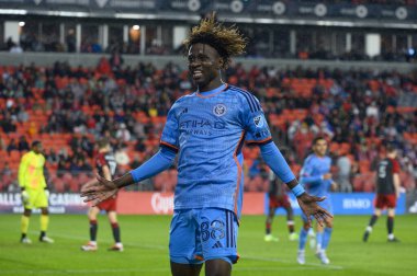 Toronto, ON, Kanada - 11 Mayıs 2024: New York City FC 'nin 88 numaralı forveti, Toronto FC (Kanada) ile New York City FC (ABD) arasında oynanan maçta attığı golü kutluyor.