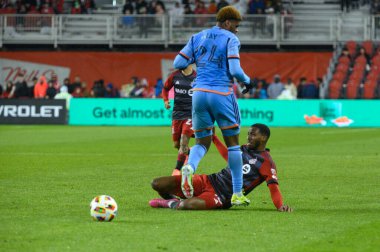 Toronto, ON, Kanada - 11 Mayıs 2024: Adrin Martnez # 16 New York City FC forveti Toronto FC (Kanada) ve New York City FC (ABD) arasında BMO Field 'da oynanan karşılaşma sırasında sahaya çıktı..