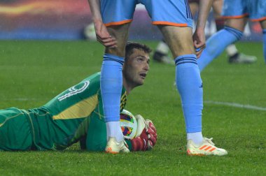 Toronto, ON, Kanada - 11 Mayıs 2024: Matthew Freese # 49 New York City FC kalecisi Toronto FC (Kanada) ile New York City FC (ABD) arasındaki maçta topu elinde tutuyor