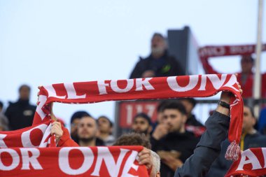 Toronto, ON, Kanada - 11 Mayıs 2024: Toronto FC ultras Toronto FC (Kanada) ile New York City FC (ABD) arasında BMO Field 'da oynanan maçta