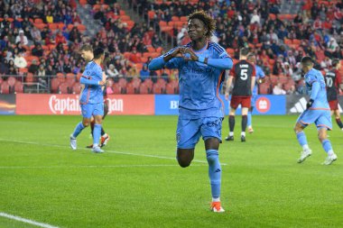 Toronto, ON, Kanada - 11 Mayıs 2024: New York City FC 'nin 88 numaralı forveti, Toronto FC (Kanada) ile New York City FC (ABD) arasında oynanan maçta attığı golü kutluyor.