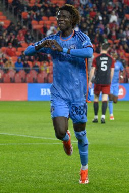 Toronto, ON, Kanada - 11 Mayıs 2024: New York City FC 'nin 88 numaralı forveti, Toronto FC (Kanada) ile New York City FC (ABD) arasında oynanan maçta attığı golü kutluyor.