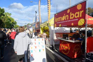 Toronto, ON, Canada - September 7, 2024:  Vendors present they product during the annual street festival Taste of The Kingsway 2024 clipart