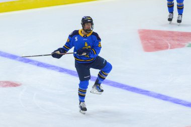 Toronto, ON, Canada  February 1, 2025:  #28 Kaitlin Willoughby forward of Toronto Sceptres warms up . clipart