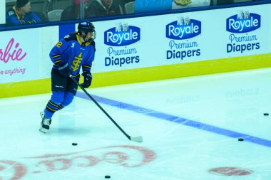 Toronto, ON, Canada  February 1, 2025:  #12 Allie Munroe defender of Toronto Sceptres during the Toronto Sceptres vs Ottawa Charge game at Coca-Cola Coliseum (Score 4-2 Toronto Sceptres won)  clipart