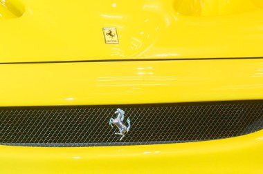 Toronto, ON, Kanada - 14 Şubat 2025 Kanada Uluslararası Otomobil Fuarı sırasında Ferrari F50 Auto Exotica bölümünde sunuldu.