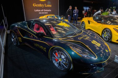 Toronto, ON, Kanada - 14 Şubat 2025: Lotus Car 2025 Kanada Uluslararası Otomobil Fuarı sırasında Auto Exotica bölümünde sunuldu.