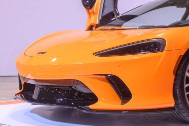 Toronto, ON, Kanada - 14 Şubat 2025: McLaren GTS Kanada Uluslararası Otomobil Fuarı 'nda sunar.