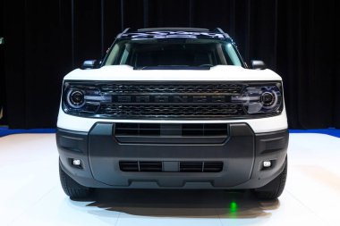 Toronto, ON, Kanada - 14 Şubat 2025 Ford Bronco Spor 2025 Kanada Uluslararası Otomobil Fuarı 'nda sunuldu.