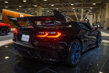 Toronto, ON, Kanada - 14 Şubat 2025 Chevy Corvette ZR1 Kanada Uluslararası Otomobil Fuarı 'nda sunulmuştur..