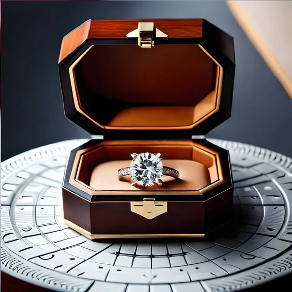 Gold and diamond rings with a plain background in a box with an exotic, luxurious and beautiful theme. Great for weddings, websites, business, companies, websites.