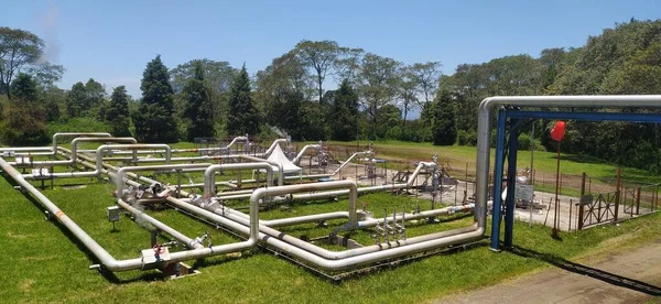 Industrial pipeline for Geothermal Power Plant in Kamojang, West Java, Indonesia. New energy for a better world. Safe Earth.