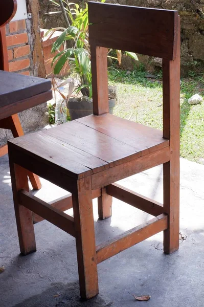 Chairs Table Cafe Indonesia Meja Kayu Dan Kursi Kayu Dan — Stok fotoğraf