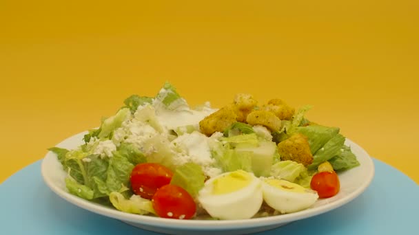 Salada Com Frango Legumes — Vídeo de Stock