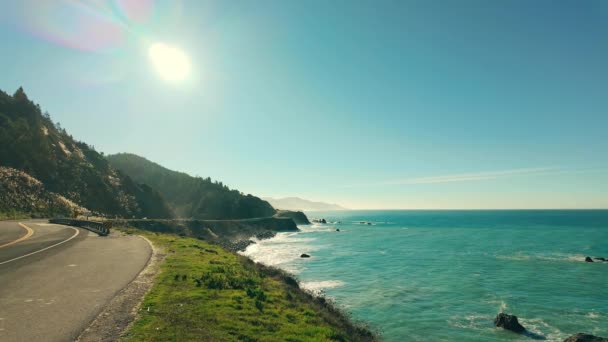 Uma Bela Foto Costa Rochosa Oceano — Vídeo de Stock