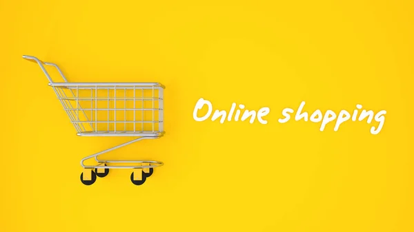 Shopping trolley for shopping and Text 