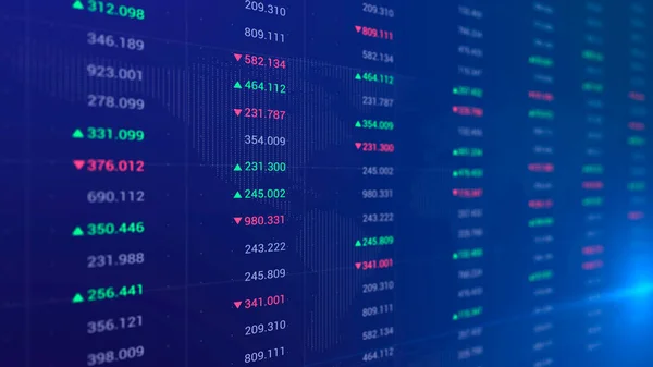 世界株式取引所 ストリーミング取引画面 金融投資の概念のためのグラフィックデザインの株式市場や外国為替取引の燭台グラフ — ストック写真