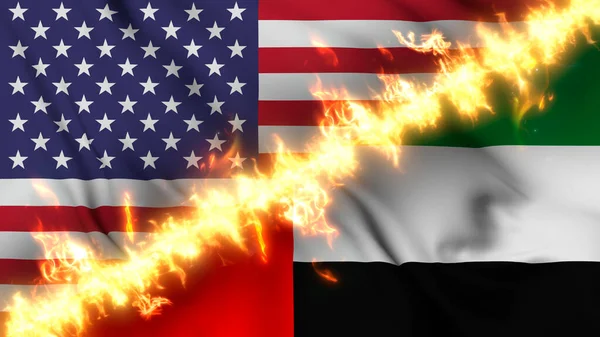 Drapeau Agitant Des Émirats Arabes Unis Des États Unis Séparés — Photo