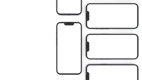Projektowanie Aplikacji Mobilnych Telefon Prezentacja Makieta Miejsca Tekst Izolowany Białym — Zdjęcie stockowe