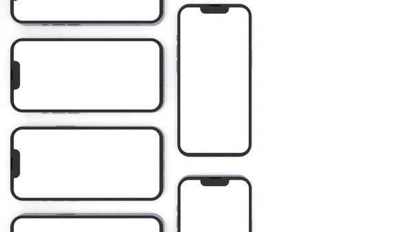Mobile App Design Phone Showcase Mockup Space Text Isolated White — Stock Photo, Image