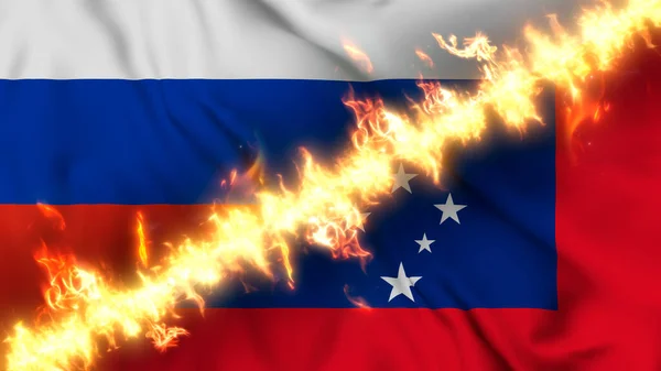 Illustration Einer Schwenkenden Flagge Von Russland Und Samoa Die Durch — Stockfoto