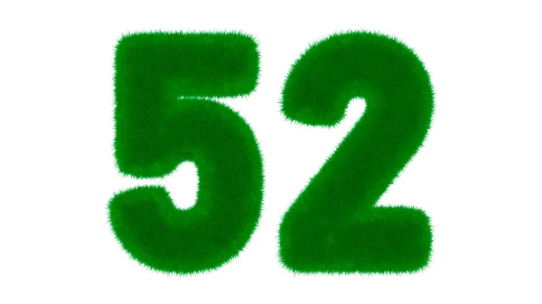 Nummer Aus Naturgrüner Schrift Form Von Gras Auf Isoliertem Weißem — Stockfoto