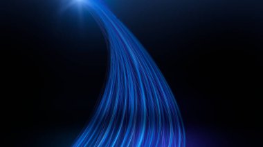 Mavi ışık çizgisi, fiber optik, hız çizgisi, 5g veya 6G teknolojisi kablosuz veri transferi için fütüristik arkaplan, soyut olarak yüksek hızlı internet