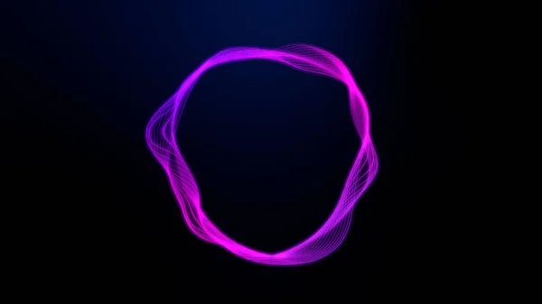 Pink neon round frame, circle, ring shape, empty space, ultraviolet light, 80\'s retro style, fashion show stage, abstract background
