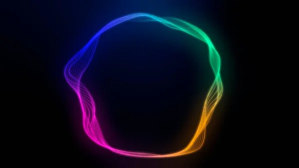 Illustration Von Abstrakten Kosmischen Lebendigen Farbkreis Hintergrund Leuchtende Neonbeleuchtung Auf — Stockfoto